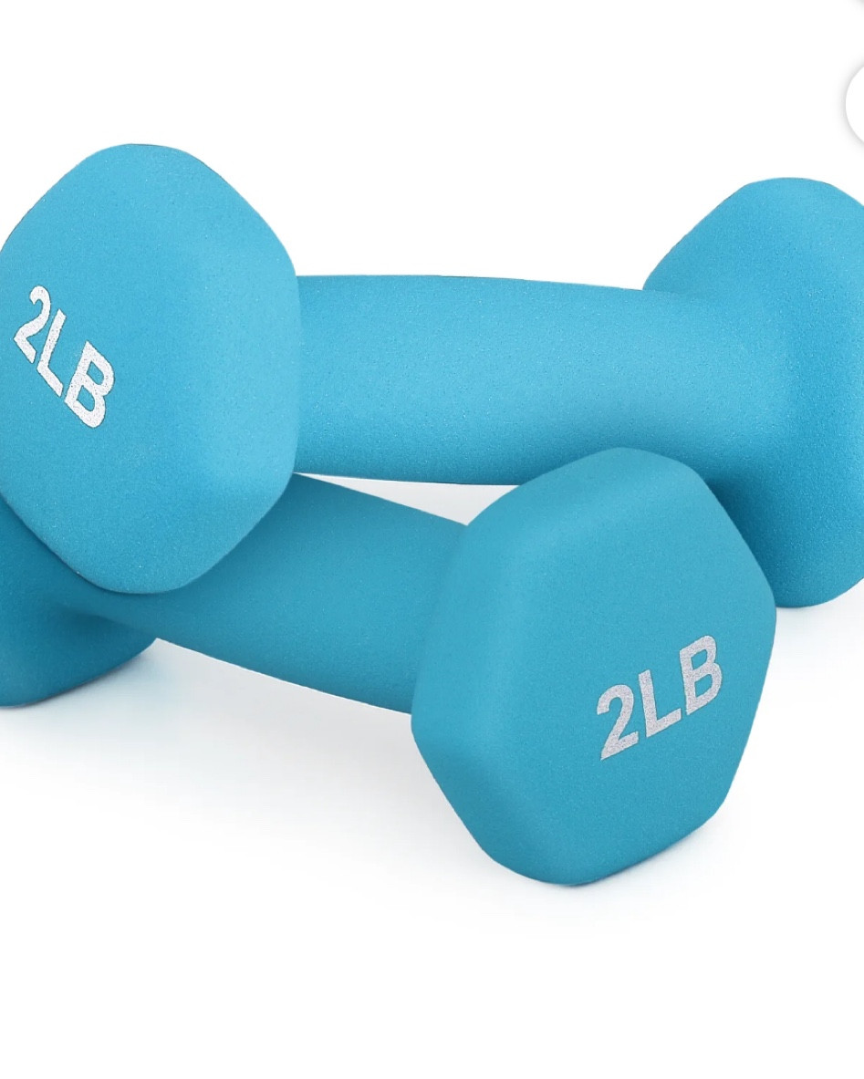 Magshion Neoprene Coated Dumbbell Hand Weights 2 lbs, Set of 2 , Anti-Roll Non-Slip Exercise Fitness Dumbbells, Blue
Dumbbells 
Dumbbell set
2 pound weight set
Weights
Hand weights

#LTKActive #LTKFitness
