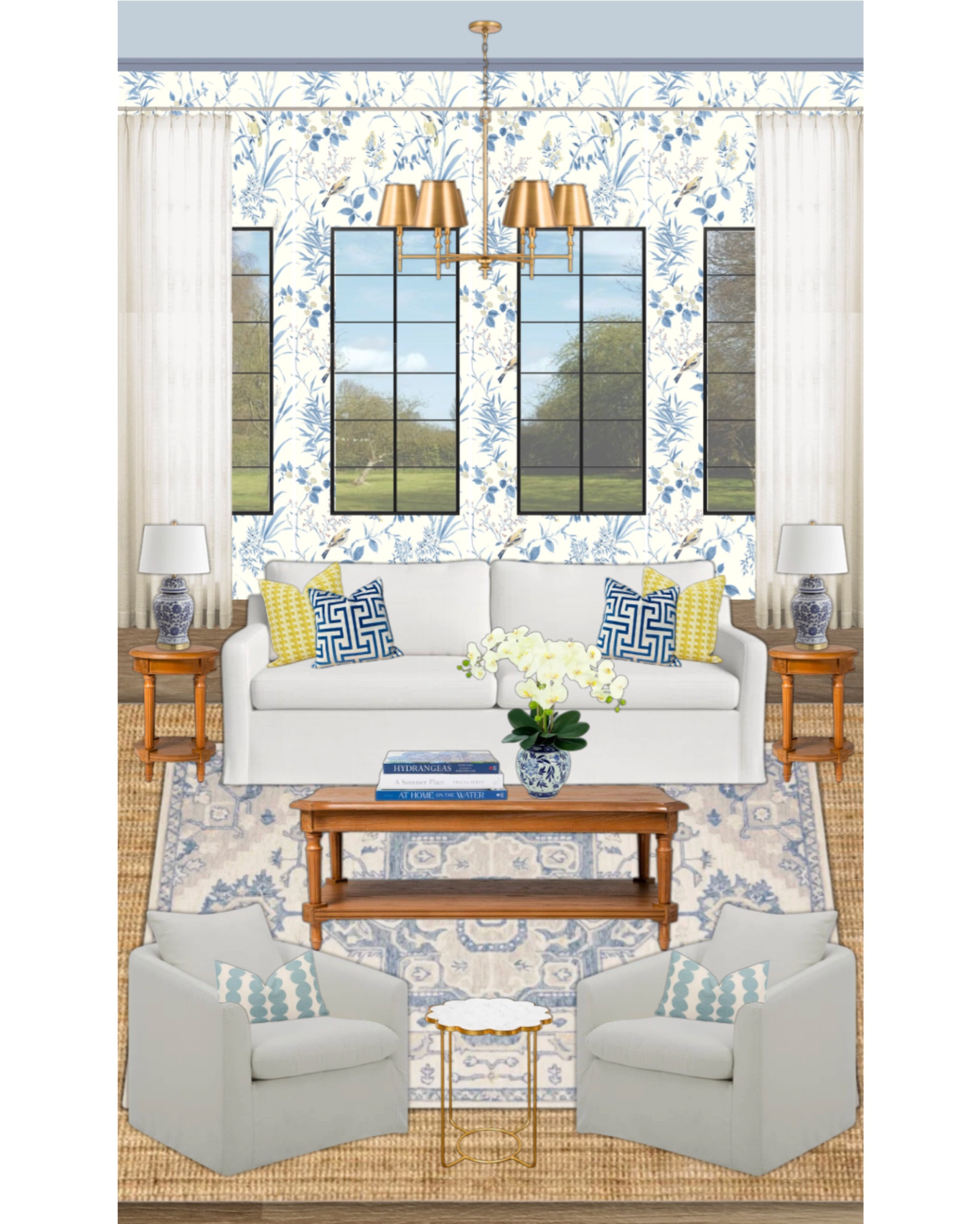 Blue and white living room inspo!! Shop this design & render 

#LTKHome #LTKSaleAlert #LTKdayinmylife