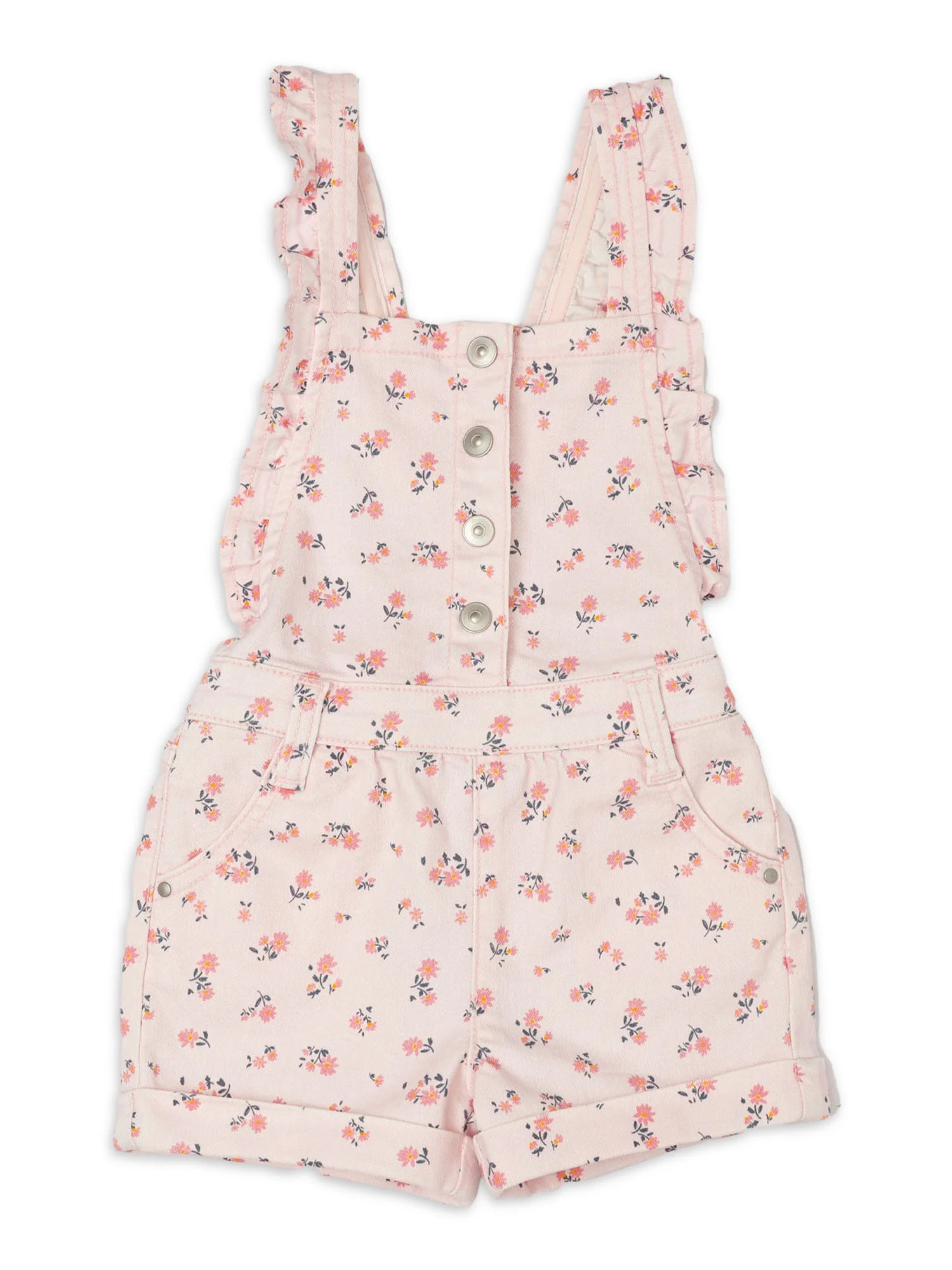 Wonder Nation Toddler Girls Ruffle Shortall, Sizes 2 Toddler-18 Months | Walmart (US)