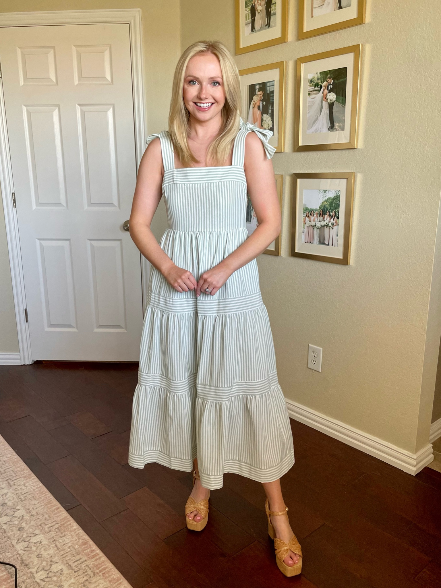 Wearing a small | maxi dress, seersucker dress, striped dress, green dress, sundress 

#LTKstyletip #LTKFind #LTKSeasonal