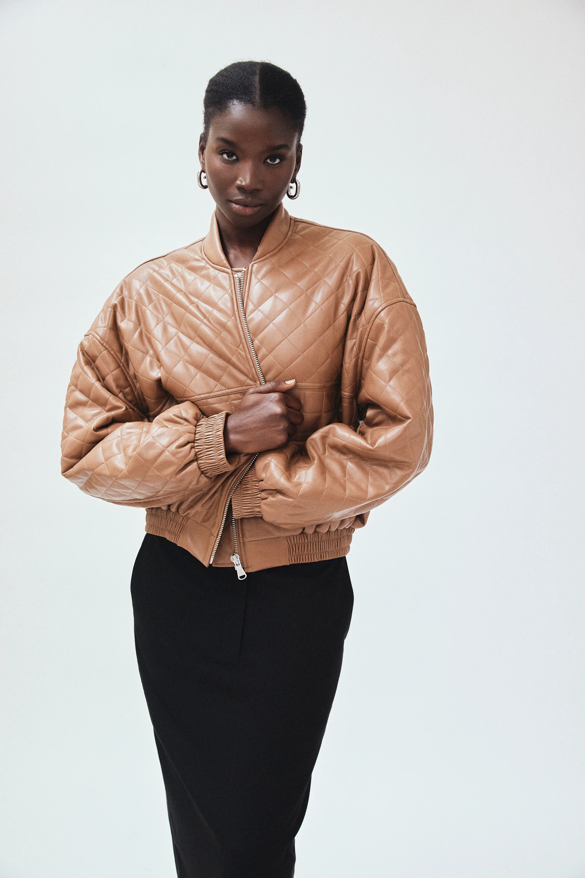 Quilted Vegan Leather Bomber Jacket | MAYSON the label