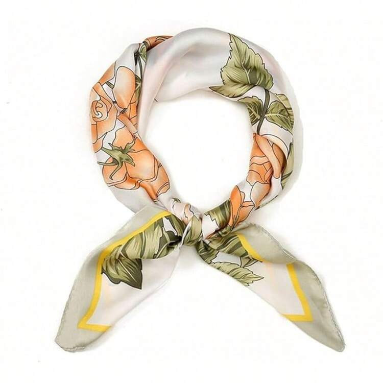 Silk Feeling Scarf Medium Square Satin Head Scarf For Women 27.5 * 27.5 Inches | SHEIN