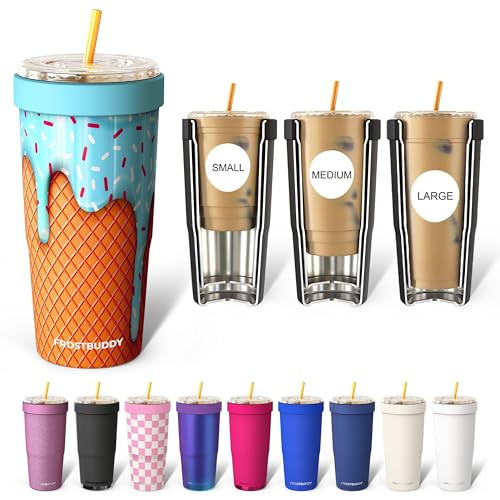 Frost Buddy Togo Buddy 30oz Stainless Steel Vacuum Insulated Tumbler To Go Coffee Cup – Iced Coffee Cups, Iced Coffee Sleeve, Travel Mug, Thermal Cup for Hot & Cold Drinks, Dunkin Cup (Blue Ice Cream) | Amazon (US)