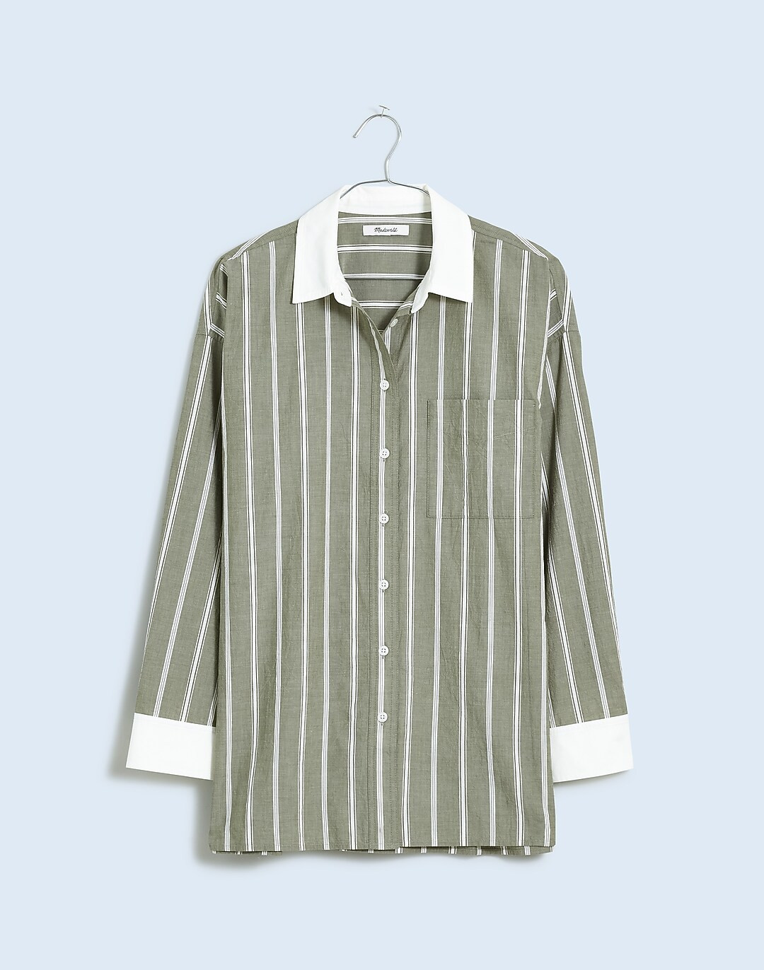 The Oversized Straight Hem Shirt in Stripe Signature Poplin | Madewell
