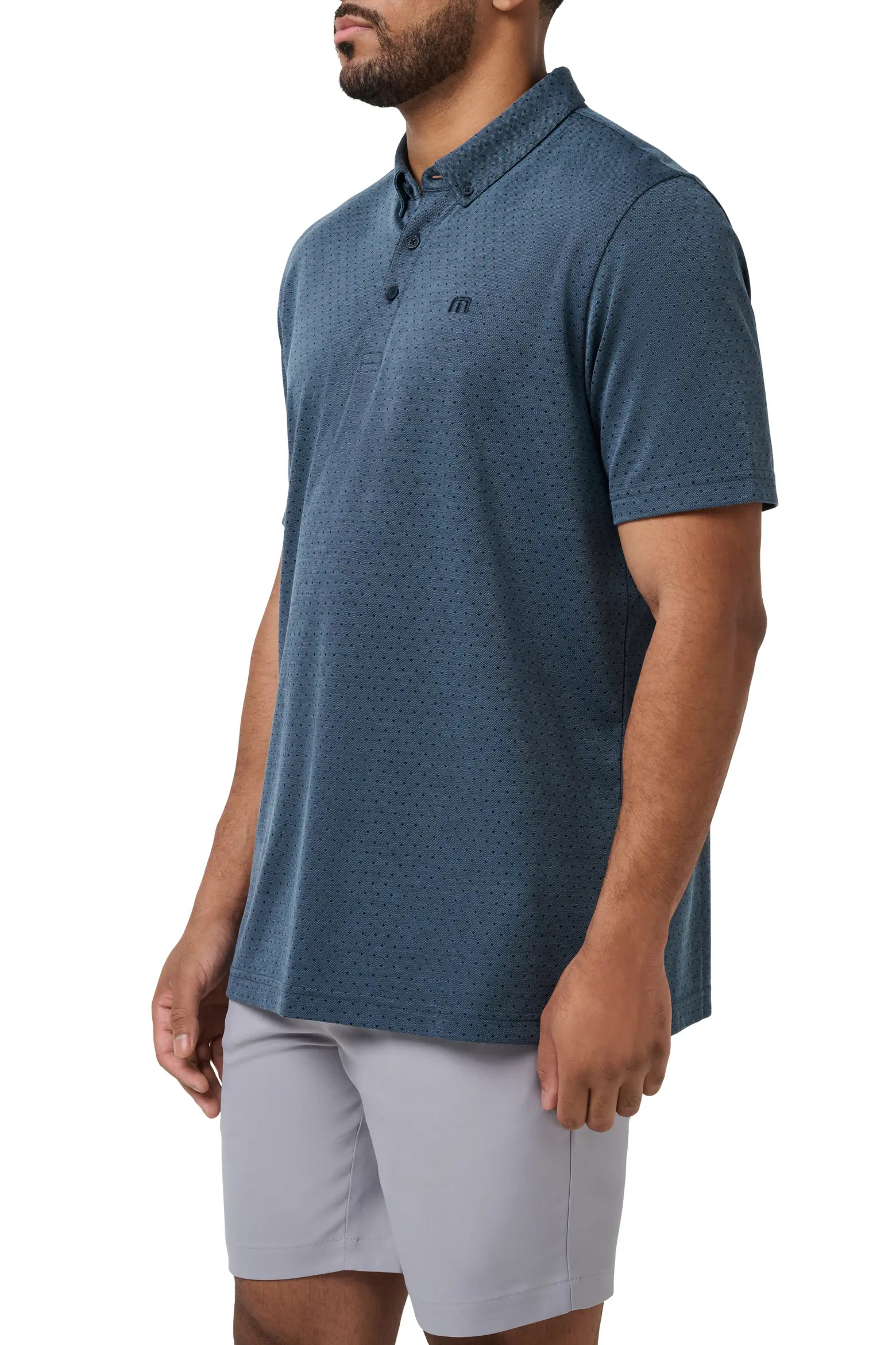 TravisMathew Handsome Town Dot Print Piqué Button-Down Polo (Men) | Nordstrom | Nordstrom