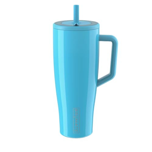 BrüMate Era 40 oz Tumbler with Handle & Straw | 100% Leakproof Insulated Water Bottle Tumbler with Lid & Flexible SoftSip Straw | Made of Stainless Steel | Cup Holder Friendly | 40oz (Electric Blue) | Amazon (US)