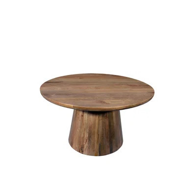 54" Natural Solid Wood Pedestal Base Round Top Dining Table | Wayfair North America