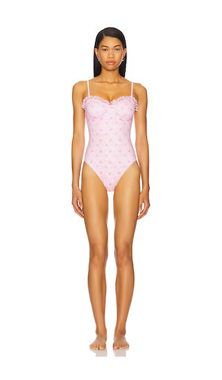 LoveShackFancy Brooksie Swimsuit in Pink. - size XXS | Revolve Clothing (Global)