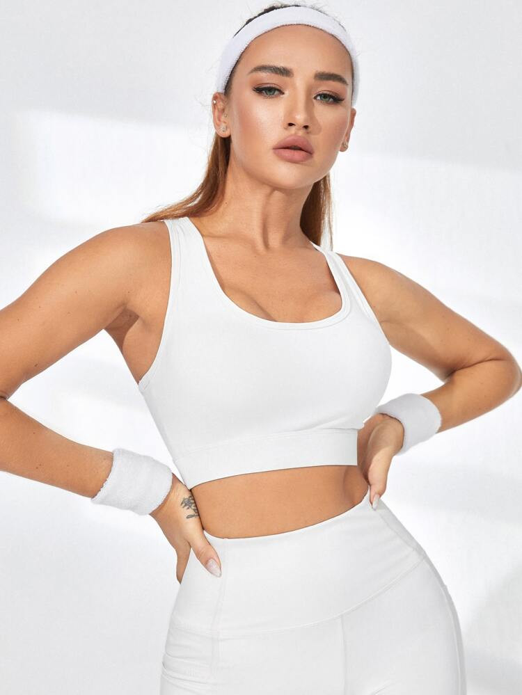 FLEX DRY Quick-Drying High Stretch Cutout Detail Racerback Sports Bra | SHEIN