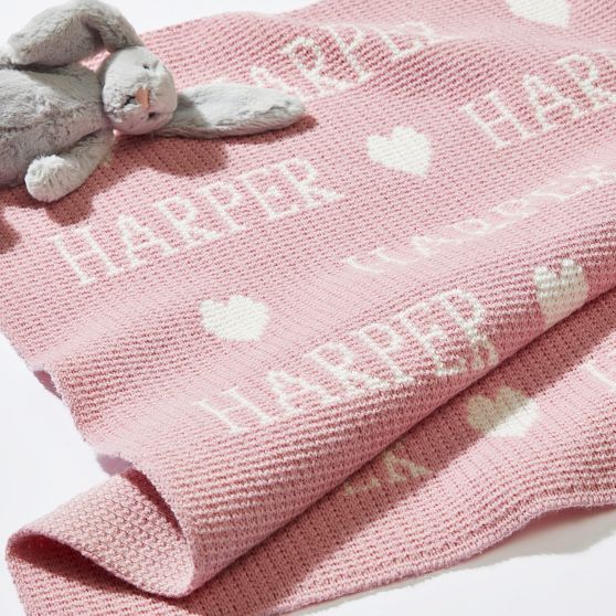 Personalized Knit Baby Blanket | Mark and Graham