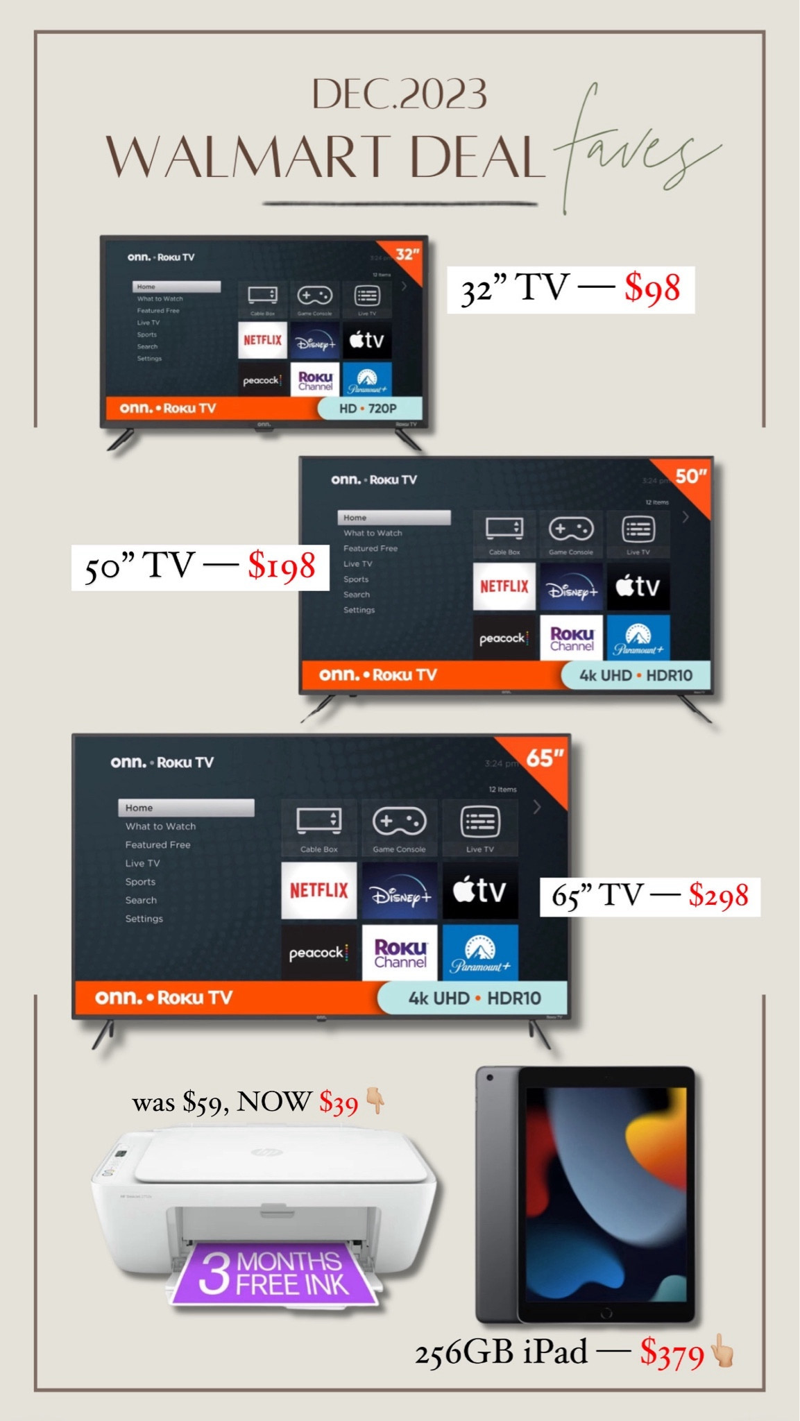 TV picks on SALE— Last Minute Gifts with Online Pickup and Delivery from @walmart🎄🎁✨ y’all know I’m always looking at their deals first & most of these can arrive by Christmas if ordered asap! 🤎 #walmartpartner 

Roku / Walmart finds / sale / gift guide / for her / for him / Holley Gabrielle / tech finds 

#LTKSeasonal #LTKGiftGuide #LTKsalealert