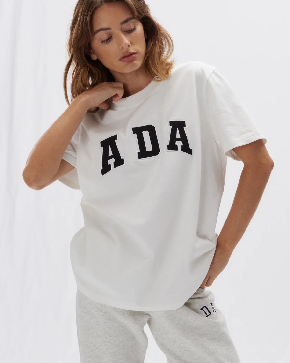 ADA Short Sleeve Oversized T-shirt - White | Adanola UK