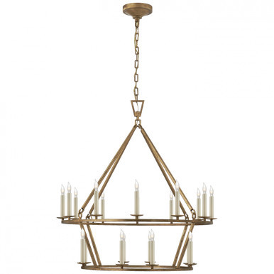 Darlana Chandelier, 20-Light, Gilded Iron, 30"W (CHC 5178GI CHPLG) | Lighting Reimagined