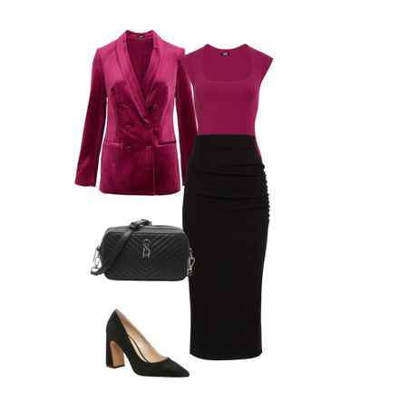 Third outfit idea with the velvet blazer. Perfect for office or a date night. 

Velvet blazer, skirt, top, block heels, fall outfits, work outfit, sale. 

 #LTKsalealert #LTKunder50 #LTKstyletip #LTKunder100 #LTKshoecrush #LTKworkwear #LTKSeasonal #LTKitbag 

#LTKCyberweek #LTKcurves #LTKHoliday