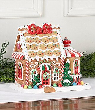 Trimsetter Gingerbread Collection LED Lighted Cookie Roof Cafe Gingerbread House | Dillard's