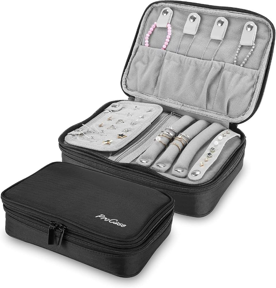 ProCase Travel Jewelry Case Organizer Bag, Soft Padded Double Layer Jewelry Carrying Pouch Portab... | Amazon (CA)