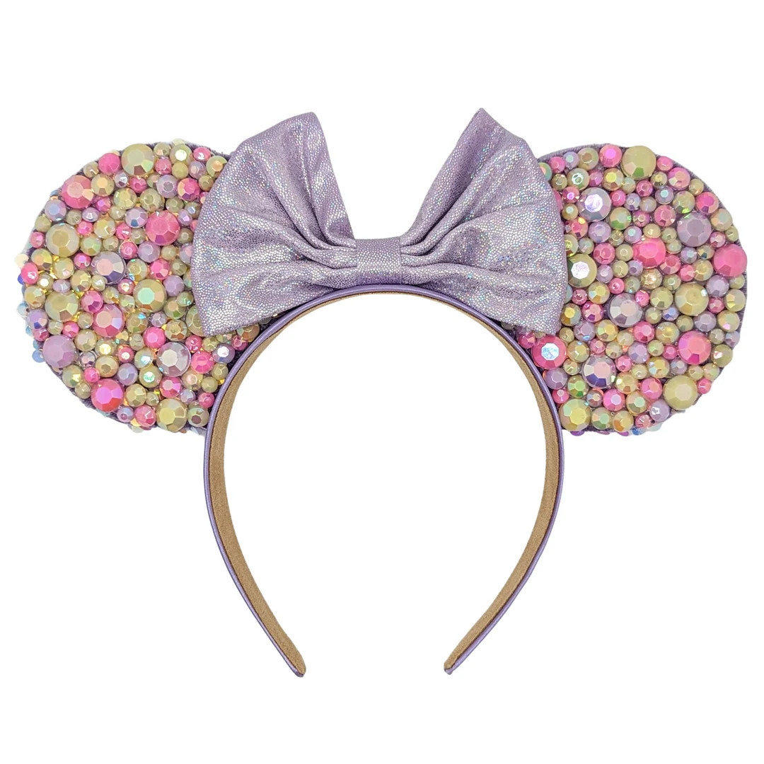 Purple Pastel Pearl Rhinestone Medley Mouse Ears - Etsy | Etsy (US)