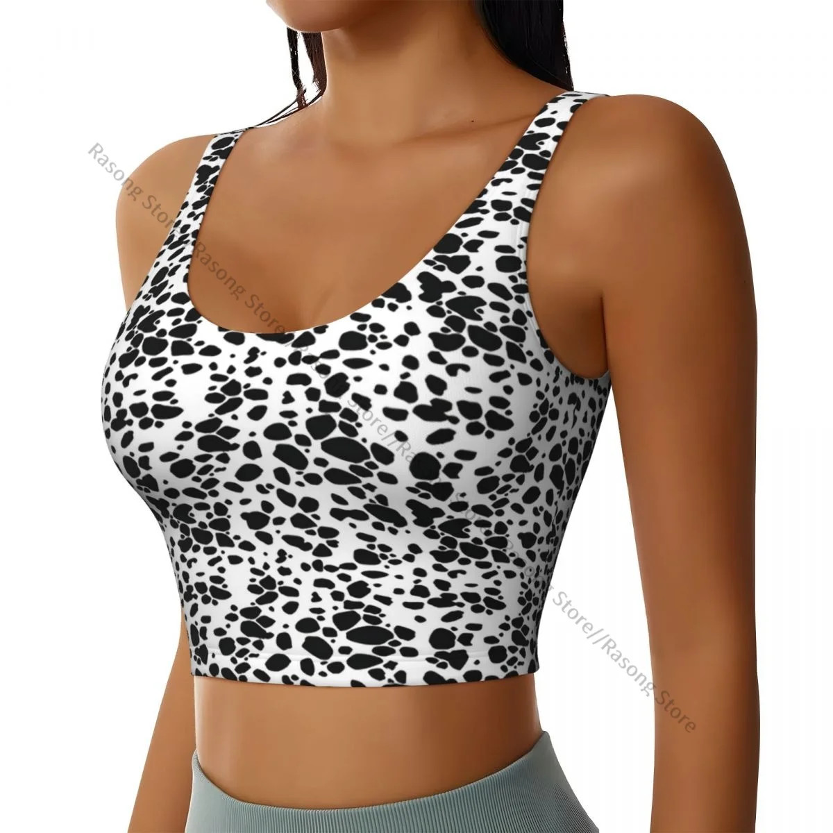 Women Sexy Sports Vest Dalmatian Dog Pattern Female Streetwear Sport Lingerie Tee Crop Top | AliExpress (US)