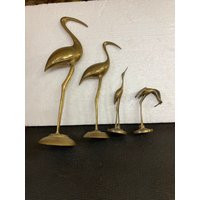 Set Of Four Brass Crane Bird Sculptures, 1960S | Etsy (US)