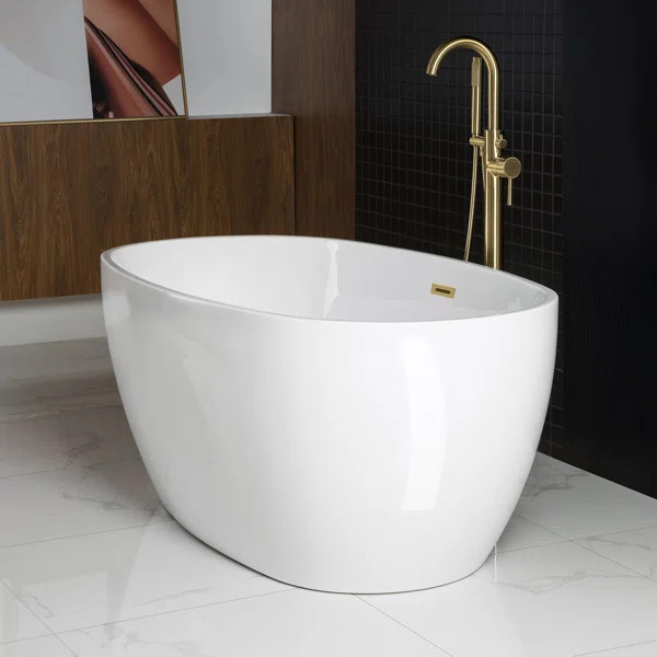 Ember 59'' x 32'' Freestanding Soaking Acrylic Bathtub | Wayfair North America