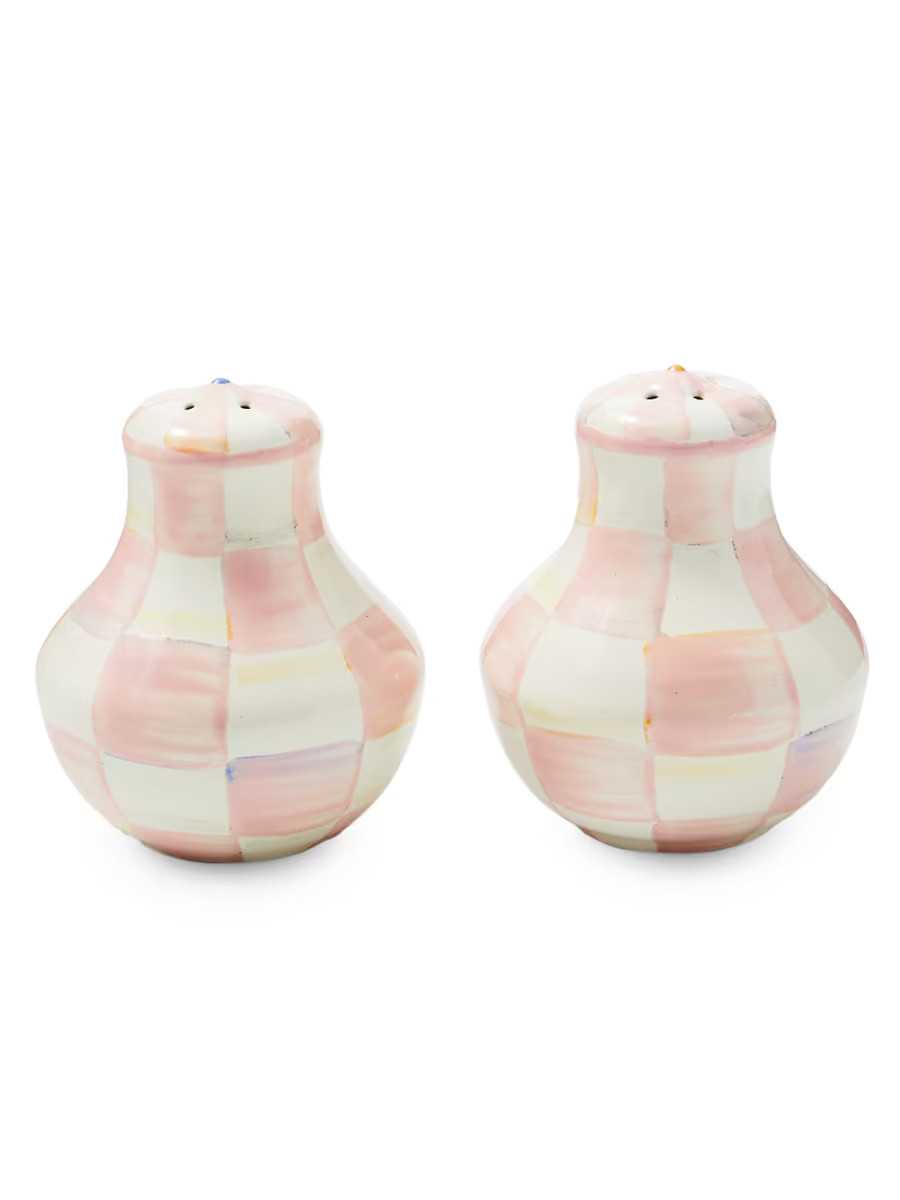 MacKenzie-Childs Rosy Check Small Salt & Pepper Shakers | Saks Fifth Avenue | Saks Fifth Avenue