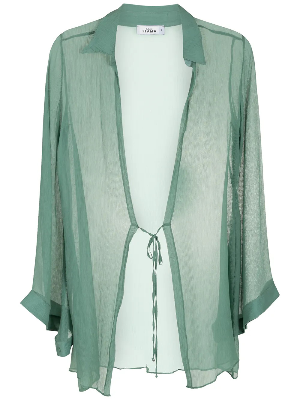 Amir Slama tie-front Silk Beach cover-up | Green | FARFETCH CR | Farfetch Global