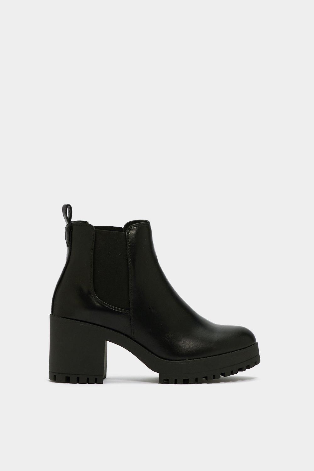 Chelsea Faux Leather and Block Heel Boots | NastyGal (US & CA)