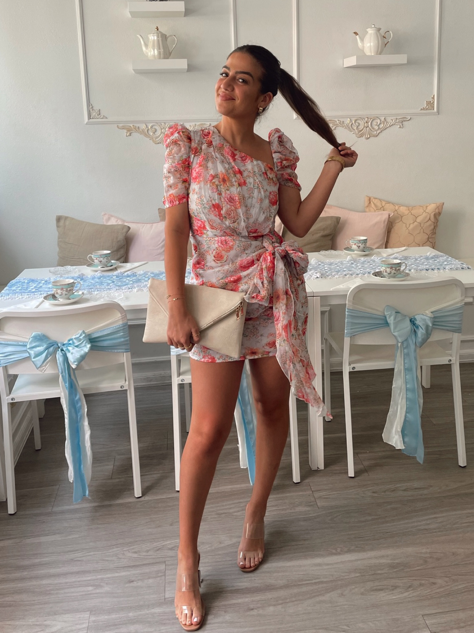 Size up!! The sizes run small and are not the same sizing as other stores . I’m usually a size small. I am wearing a size 6. 

#LTKsalealert #LTKwedding #LTKSeasonal