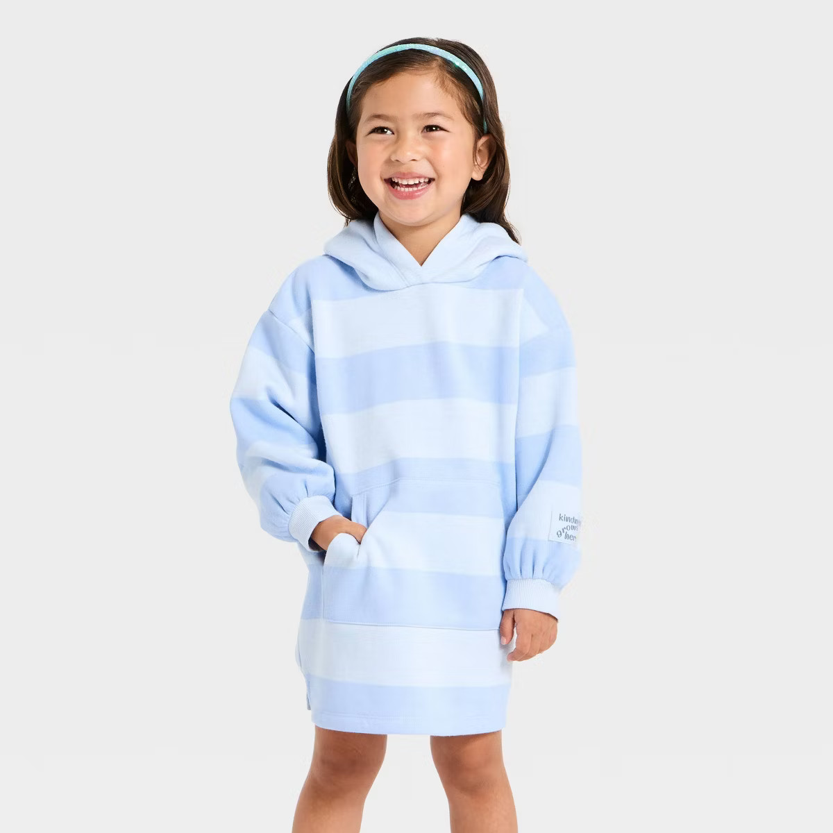Toddler Girls' Long Sleeve Striped Dress - Cat & Jack™ Blue | Target