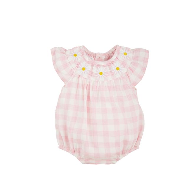 Smocked Daisy Baby Romper | Mud Pie