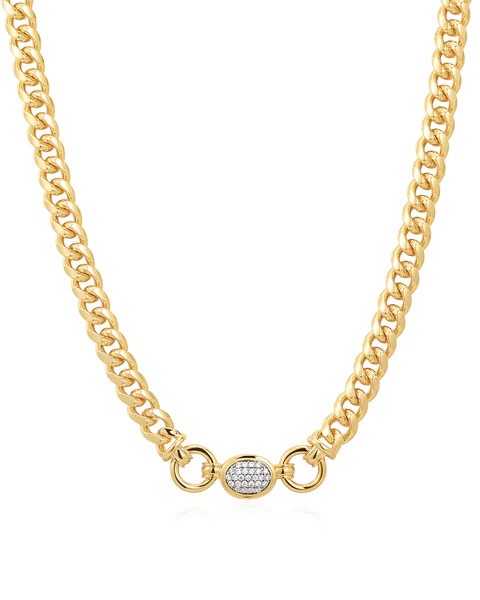 The Pave Oval Link Necklace | Luv Aj