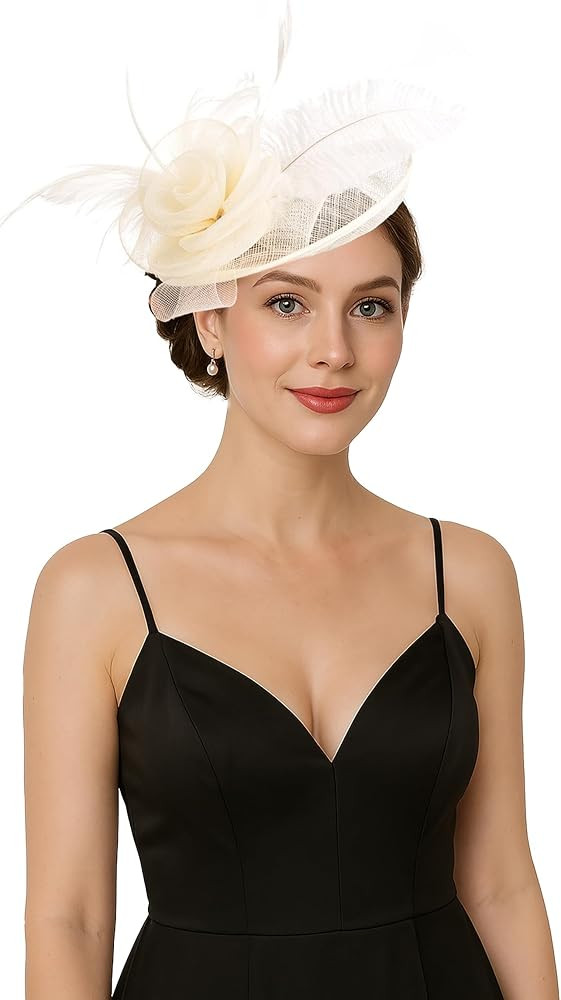 Derby Hat for Women 2025 Fascinators Hat Elegant Mesh Feather Headband with Clip Tea Party Hats | Amazon (US)