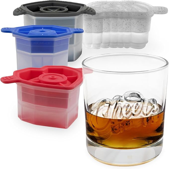 Tovolo Celebration Ice Molds Set of 4 – Heart, Diamond, Rose, Cheers, Oversized Ice Molds for W... | Amazon (US)