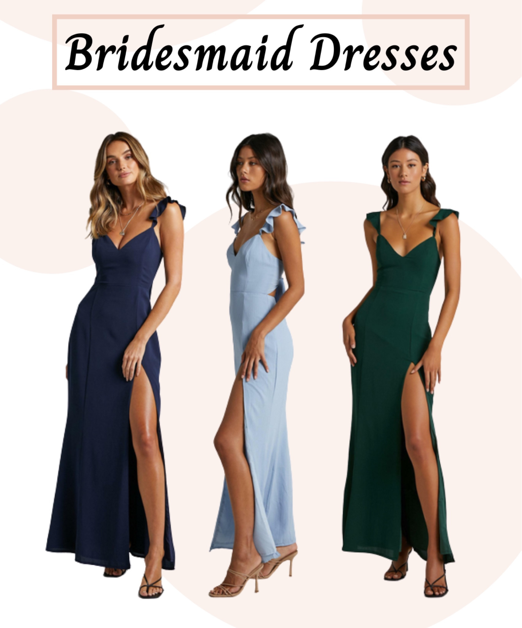 Check out these beautiful bridesmaid dresses at showpiece.

Wedding, bridesmaid dress, bridesmaid dresses, wedding guest dress, wedding guest dresses, maxi dress, maxi dresses, blue dress, pink dress, green dress, sage dress

#LTKwedding #LTKstyletip #LTKtravel