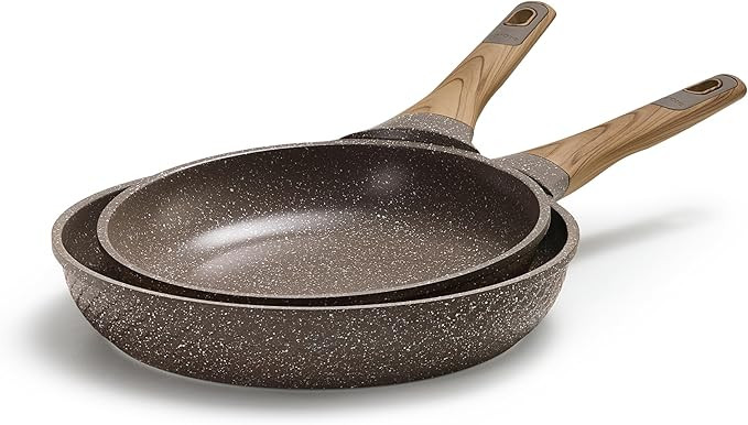 CAROTE Non Stick Frying Pan Skillet Set, Omelet Pan, Healthy Non Toxic Granite Chef Pan, Inductio... | Amazon (US)