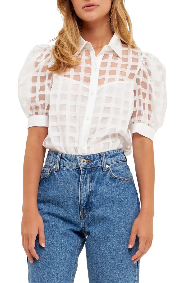 Puff Sleeve Organza Top | Nordstrom