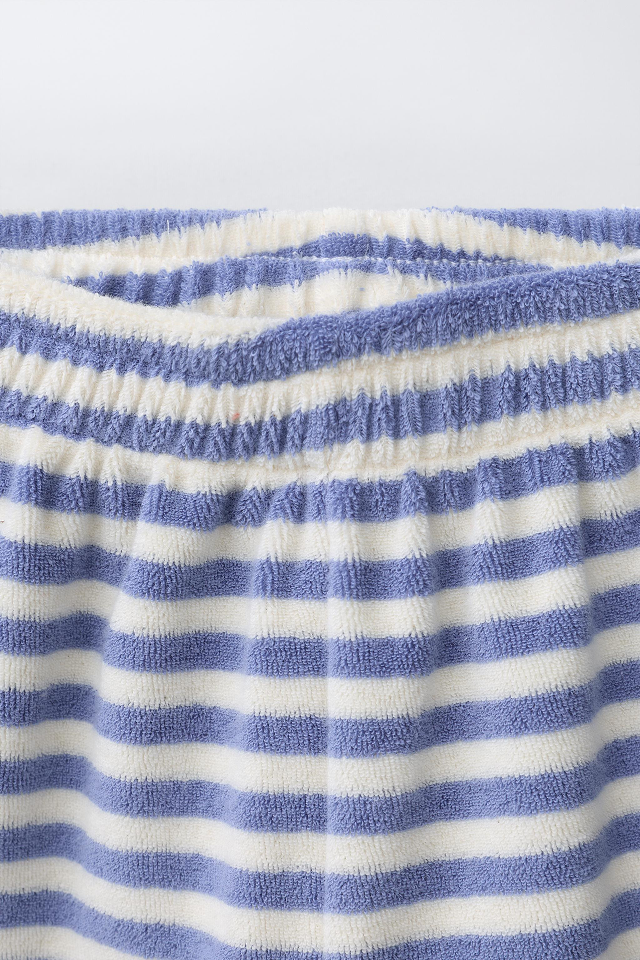 STRIPED TERRY CLOTH T-SHIRT AND BERMUDA SET | Zara US
