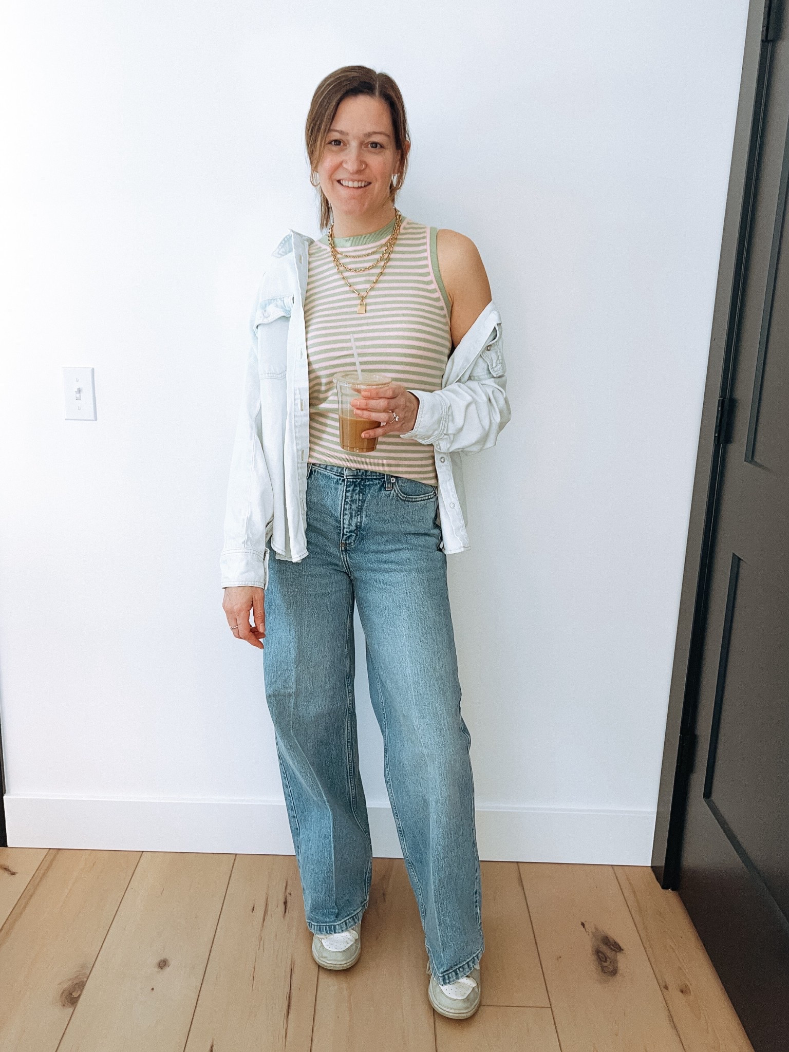 Causal Walmart outfit! 

These jeans are 👏🏼👏🏼👏🏼 and if you hate stretch jeans like me, these are 99% cotton

Stats- I’m 5’8” & 140lbs I’m wearing a size 2 in jeans! 