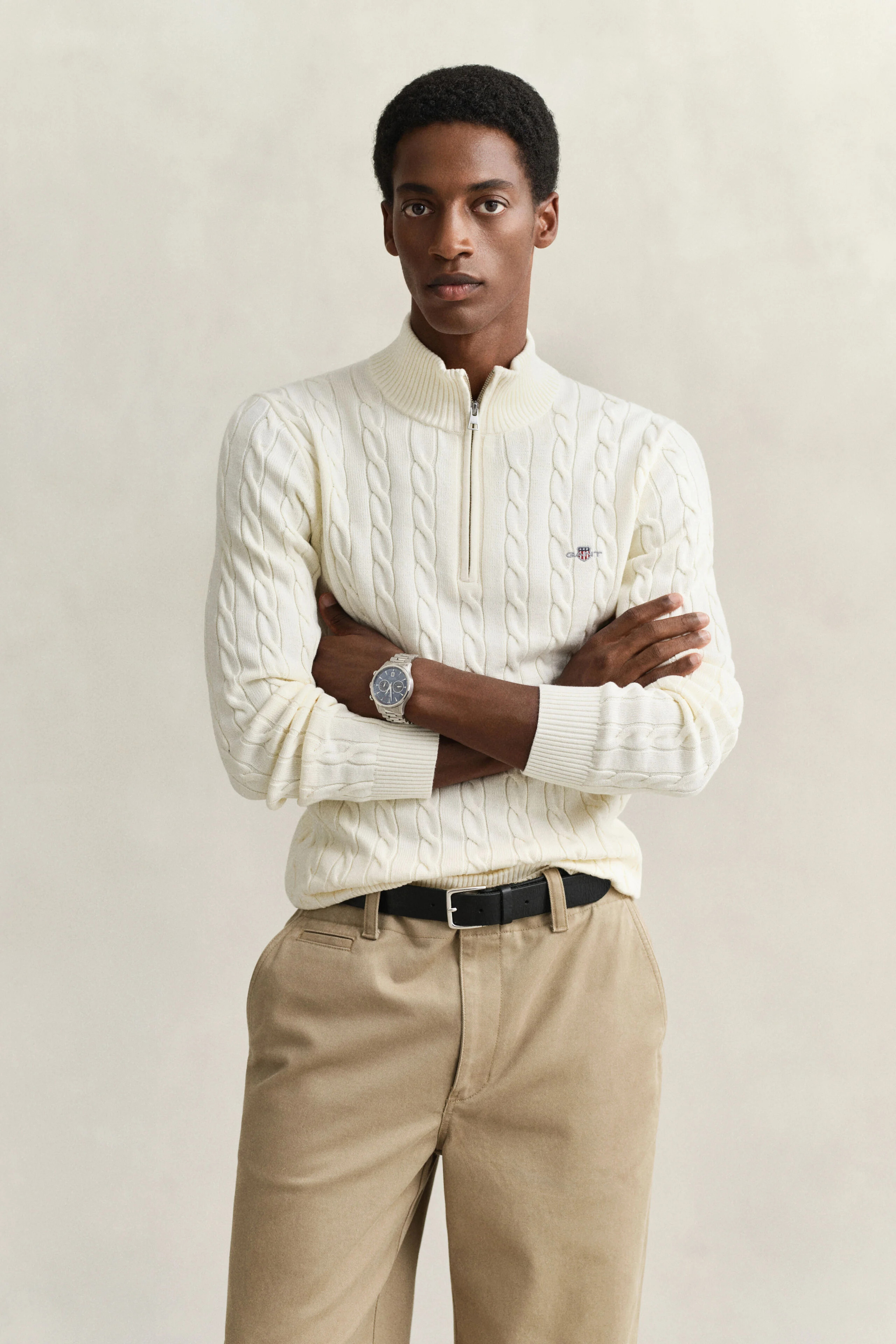 Cotton Cable Knit Half-Zip Sweater | Gant