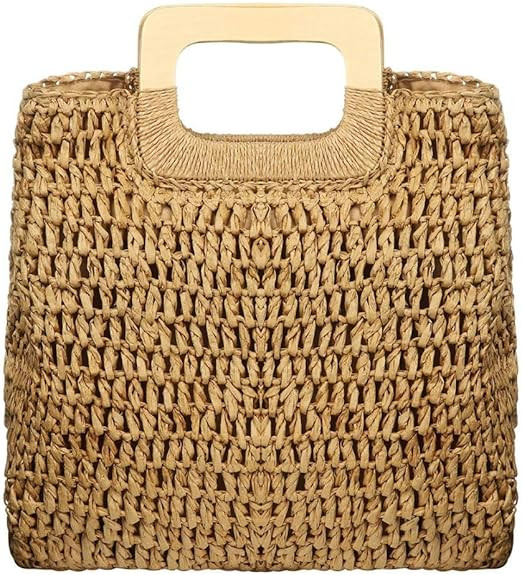 Comeon Natural Straw Bag for Women, Hand Woven Casual Handle Handbags Tote Bag For Daily Use Beac... | Amazon (US)