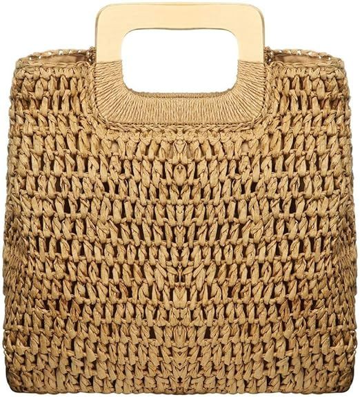 Comeon Natural Straw Bag for Women, Hand Woven Casual Handle Handbags Tote Bag For Daily Use Beac... | Amazon (US)