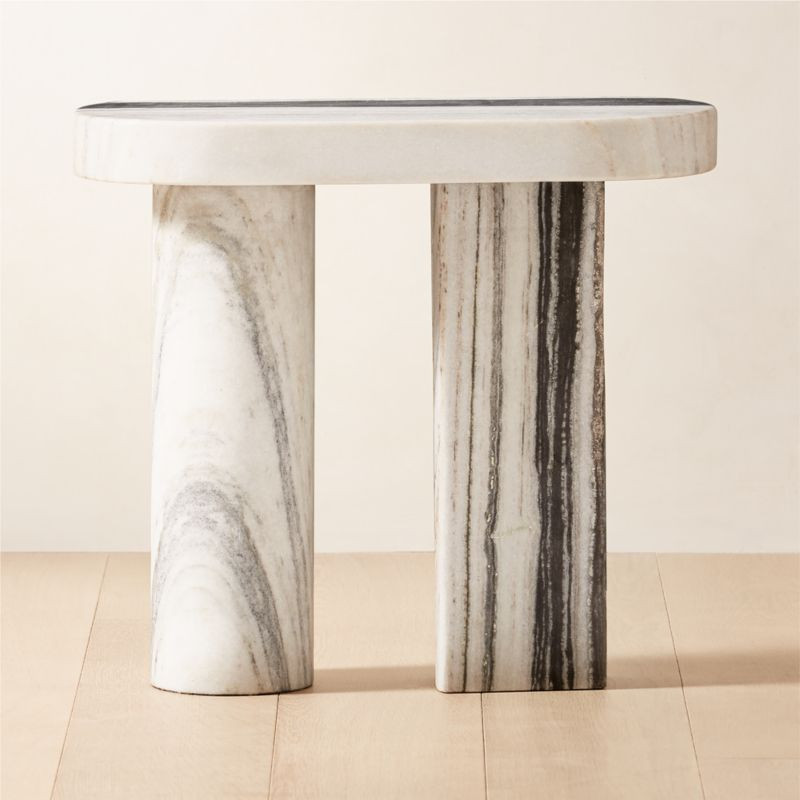 Livello Modern White Marble Side Table | CB2 | CB2