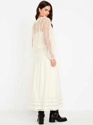 High-Waisted Tiered A-Line Maxi Skirt | Old Navy (US)
