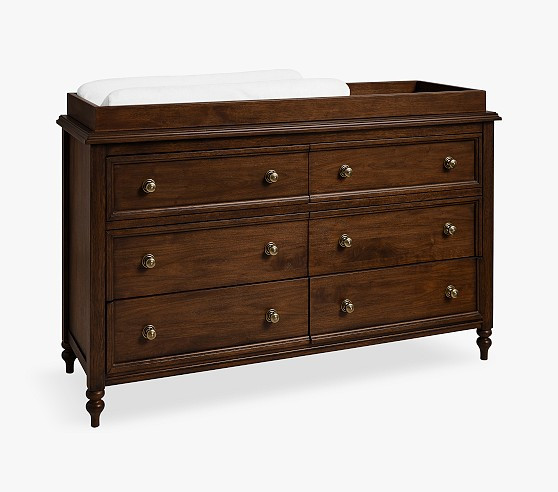 Chris Loves Julia Turned Wood 6-Drawer Dresser & Topper Set (56w x 19d") | Pottery Barn Kids