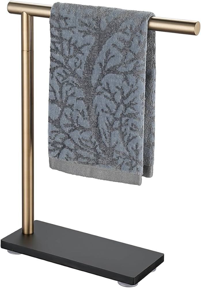 JQK Hand Towel Holder Stand Champagne Bronze, Modern Tree Rack Free Standing for Countertop with ... | Amazon (US)