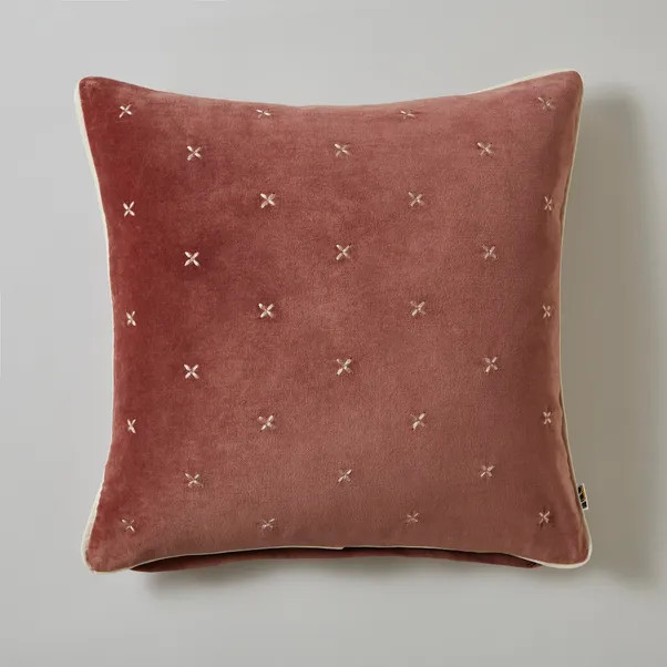 Cross Stitch Cotton Velvet Square Cushion | Dunelm (migrated)
