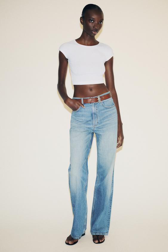 COTTON MODAL CROP T-SHIRT | Zara US