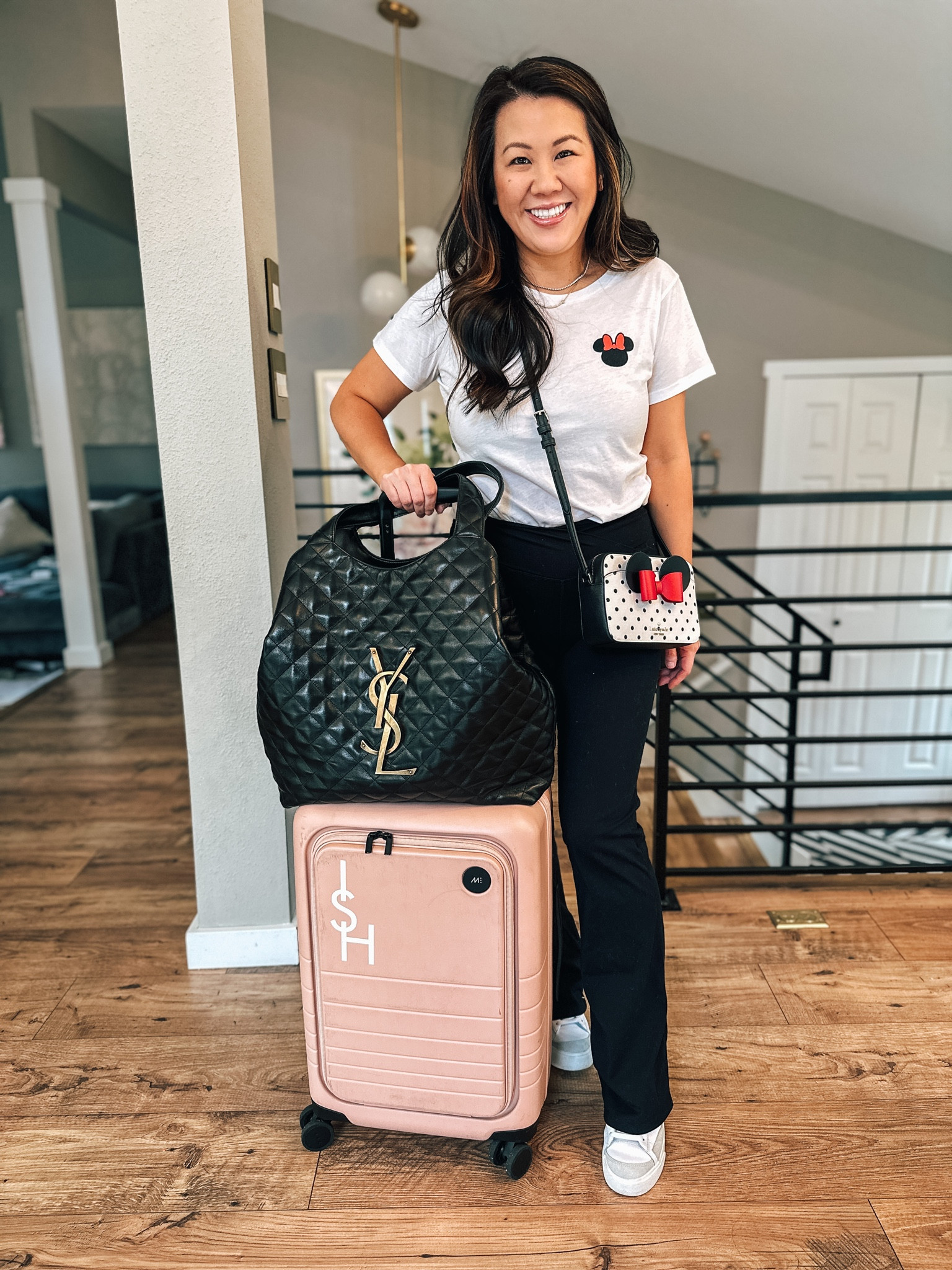 Disneyland travel outfit 
Airplane outfit 
Luggage 
Saint Laurent bag

#LTKitbag #LTKSeasonal #LTKtravel