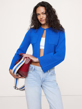 Merino-Cashmere Crop Cardigan | Banana Republic (US)