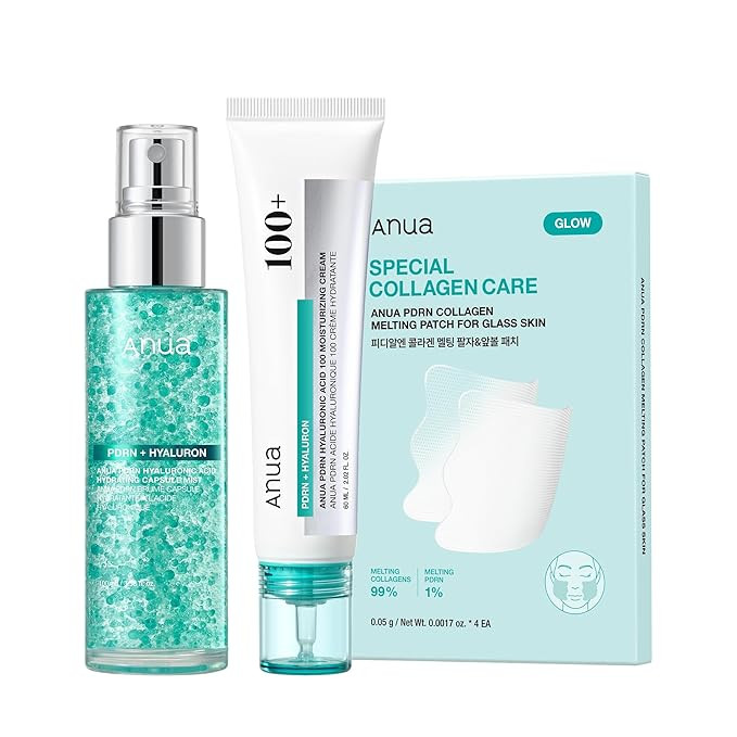 Anua PDRN Collagen Glass Skin Trio, PDRN Salmon DNA Serum Spray, Collagen Patch Facial Fine Line ... | Amazon (US)